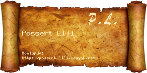 Possert Lili névjegykártya